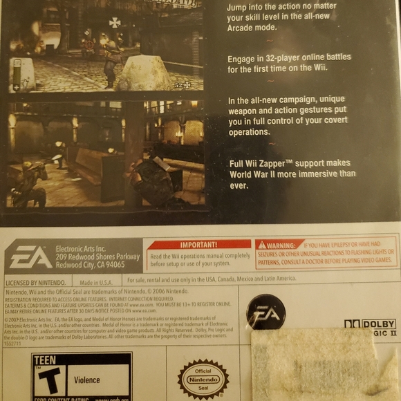 WII Medal of Honor Heroes 2 used game - Picture 4 of 4